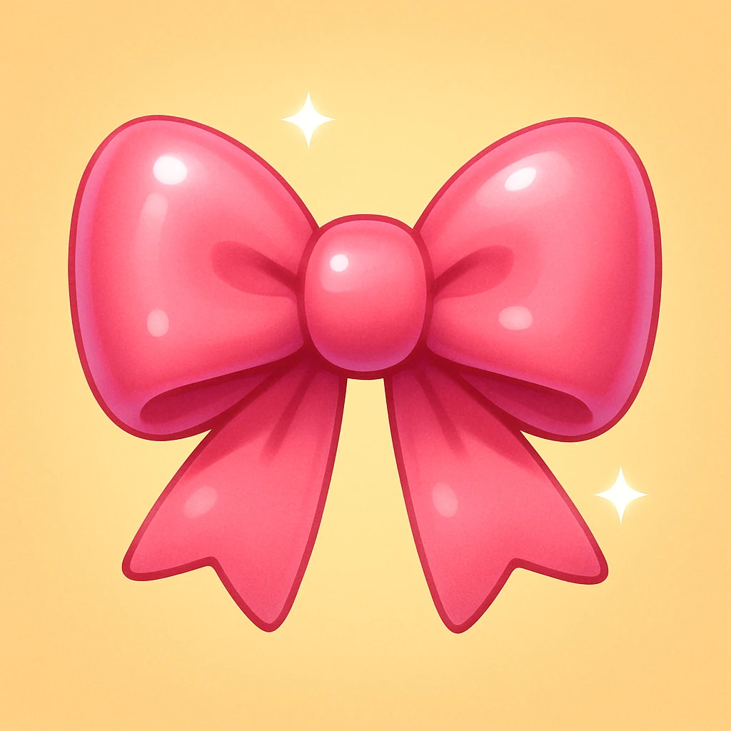 bow emoji, cute and shiny, with a gradient effect emoji