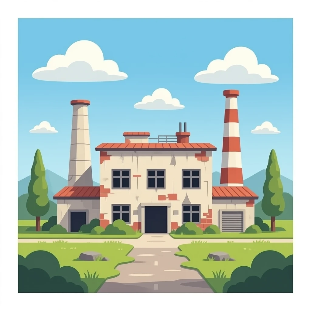 Simple abandoned factory no background emoji