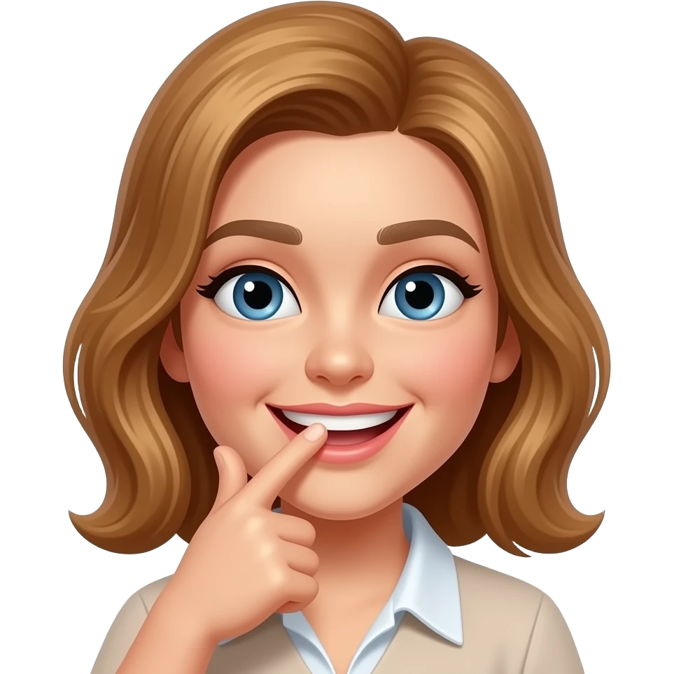 אימוג׳י  פלרטטן אם אצבע בפה emoji