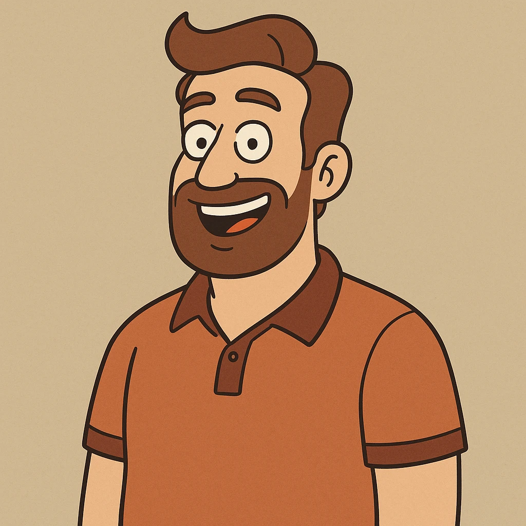 father, modern flat illustration, smiling emoji