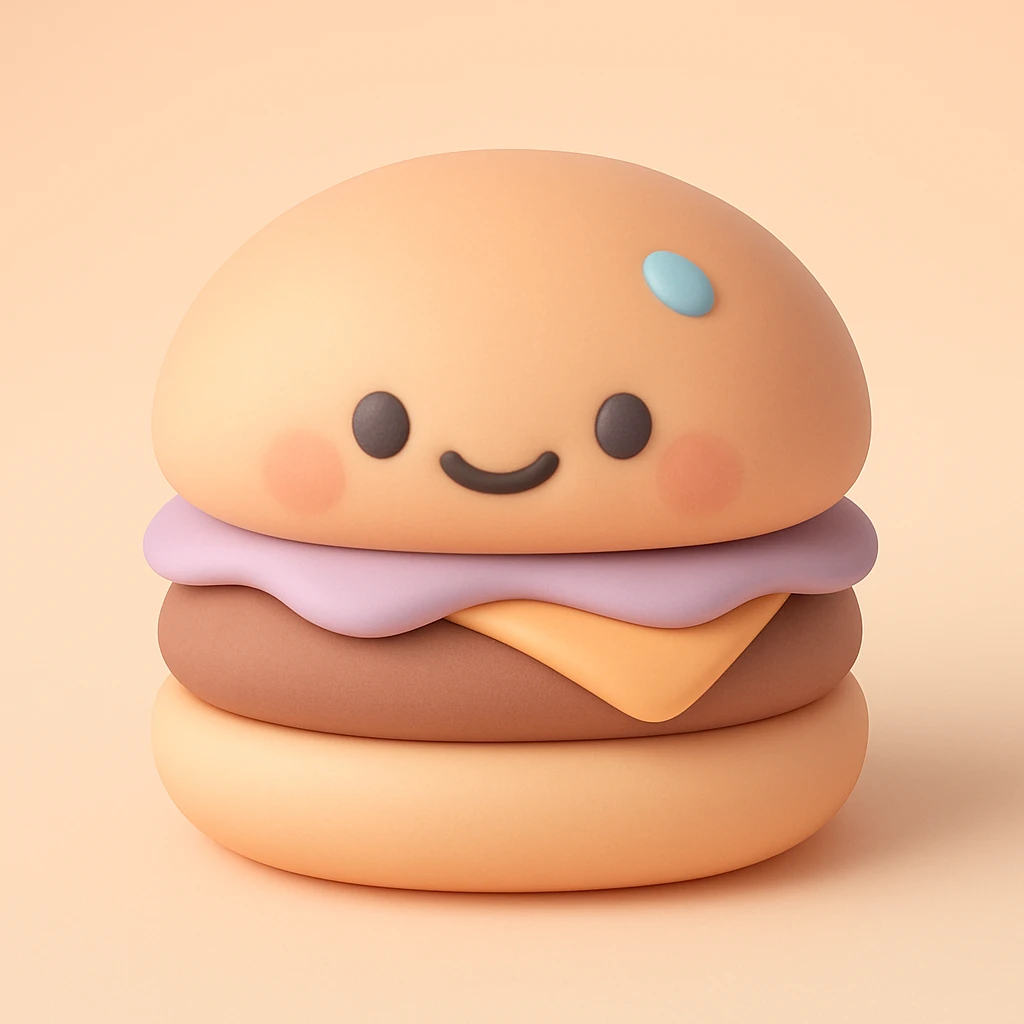 可爱的小汉堡拟人，超级软萌可爱 emoji