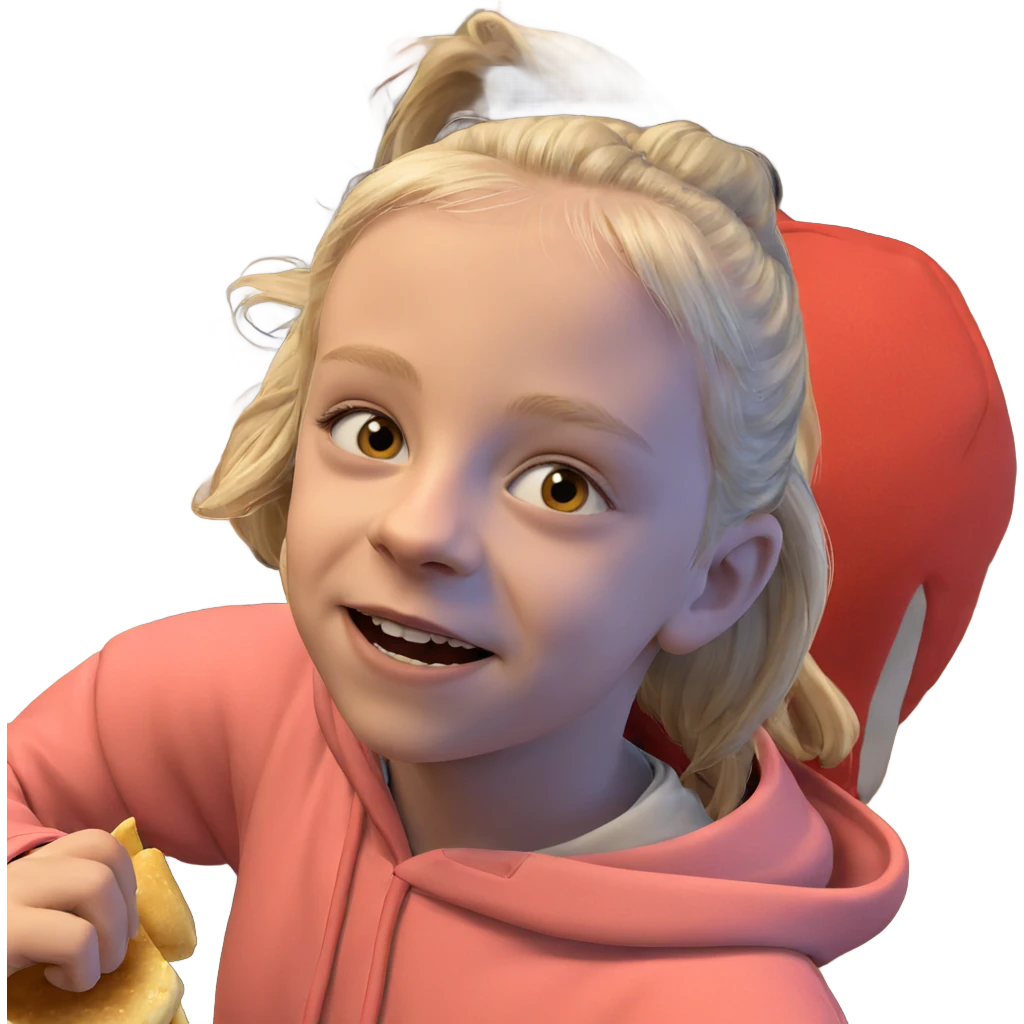 blonde in hood enjoying food emoji