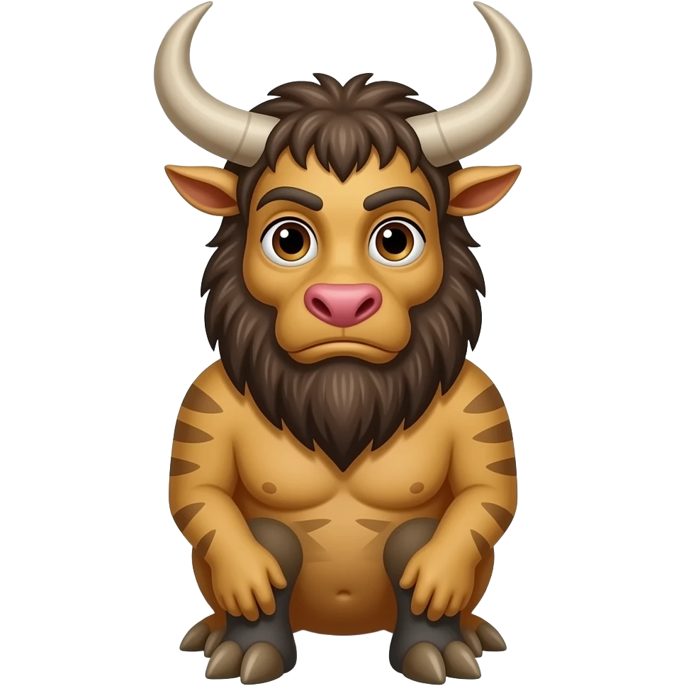 The Minotaur sits with his mother in the middle of the labyrinth emoji