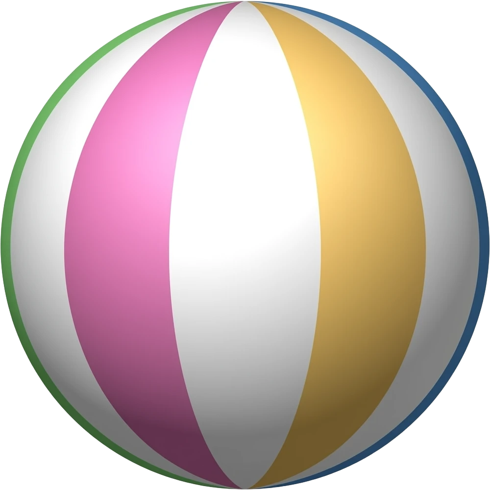simple ball multicolor stripes pattern emoji