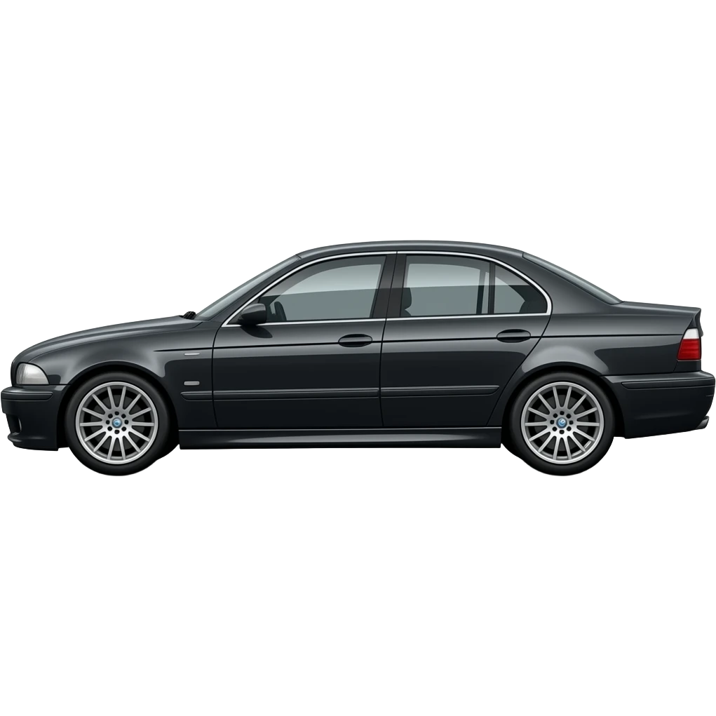 bmw e39 540i m sport, black, 2003, side view emoji