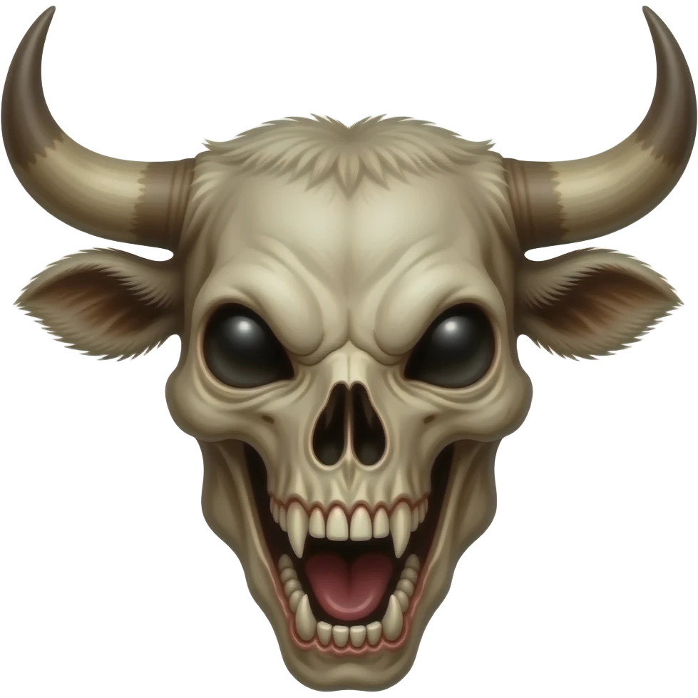 Horrible bull head looks scary dead ome emoji