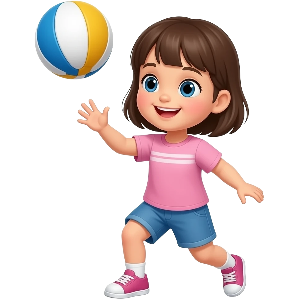 Anna playing with ball emoji