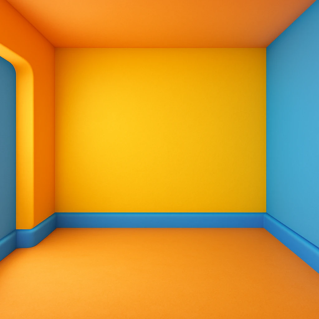 create an empty 3d cartoony room, make it emoji emoji
