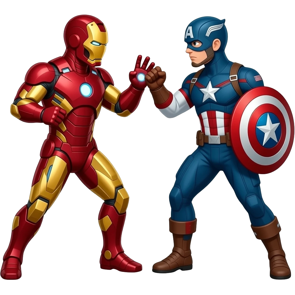 Iron man vs captain America fight scene emoji
