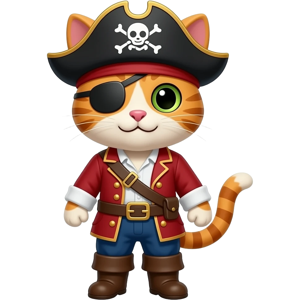 Make it make a cat be a pirate emoji