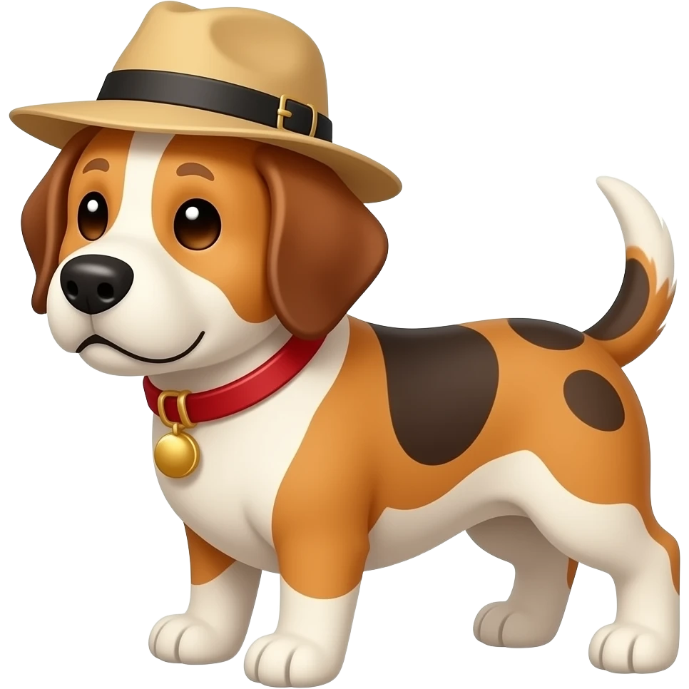 Hat dog emoji