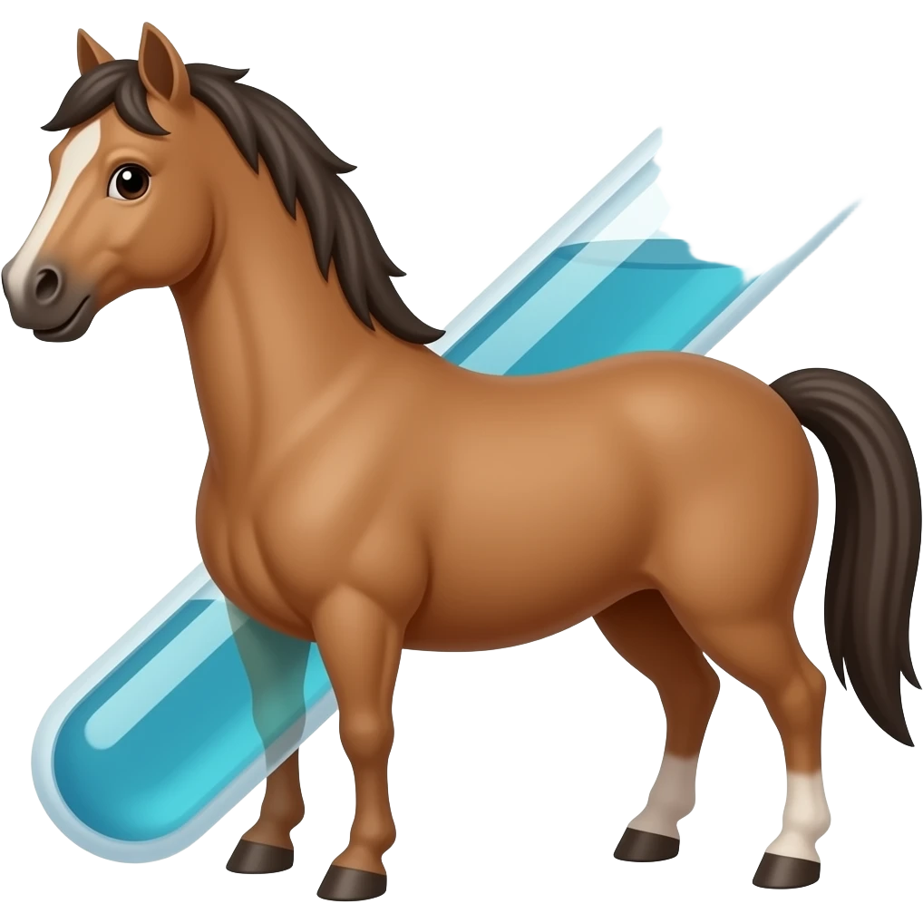 Test tube with legs on a horse emoji