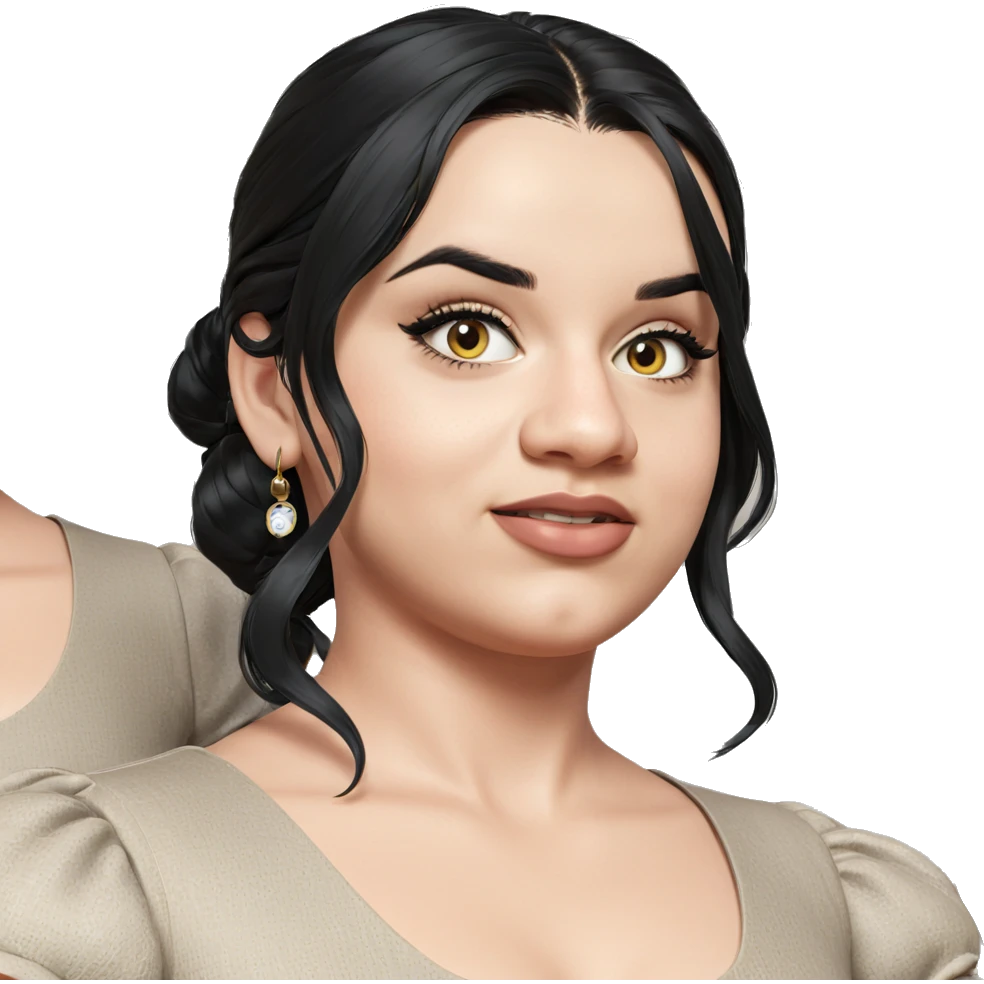 black haired girl in dress emoji