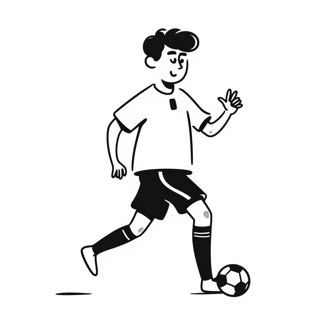 Lionel Messi, football legend, dynamic pose, hand drawn doodle style emoji