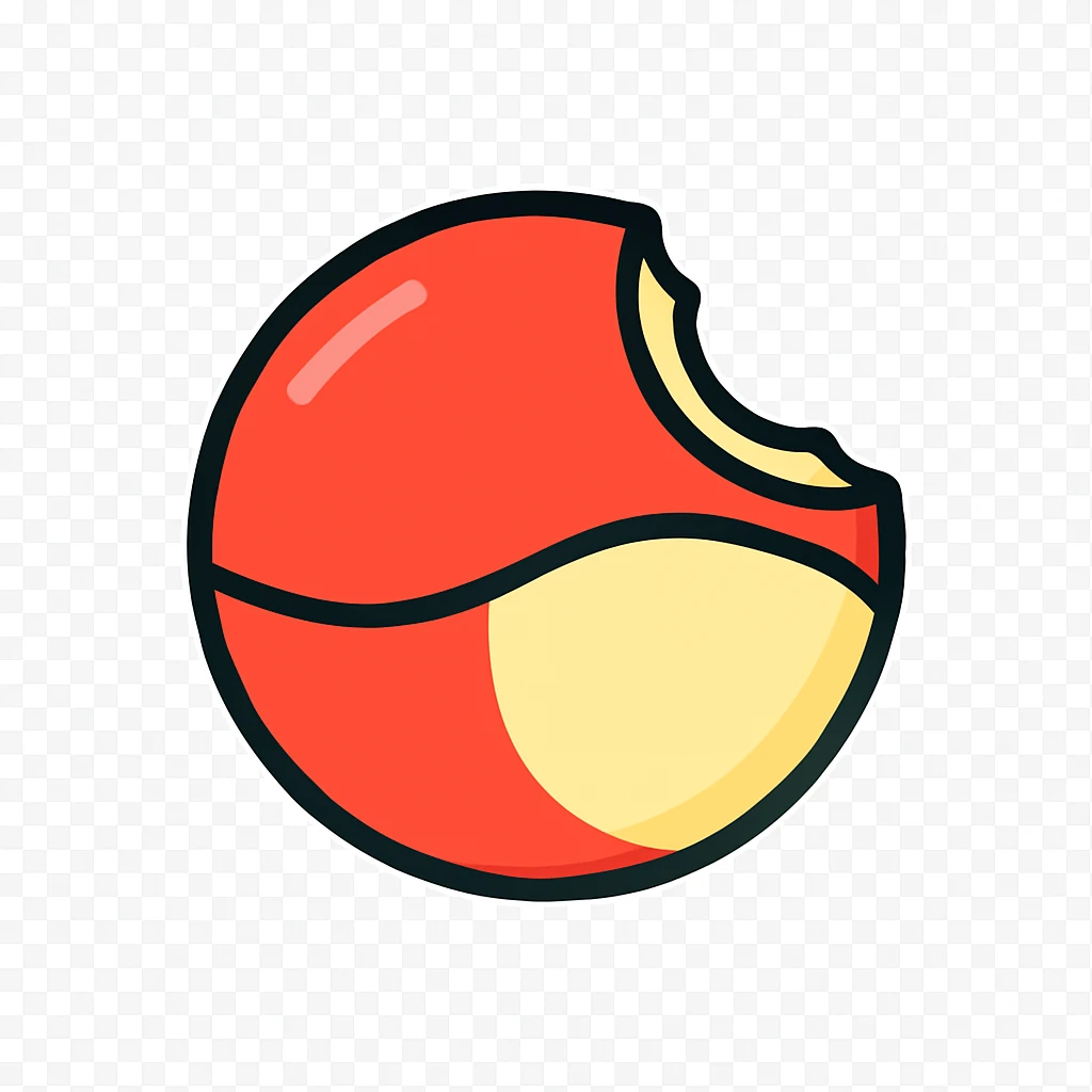 Babybel cheese with a bite taken out, showing creamy inside emoji