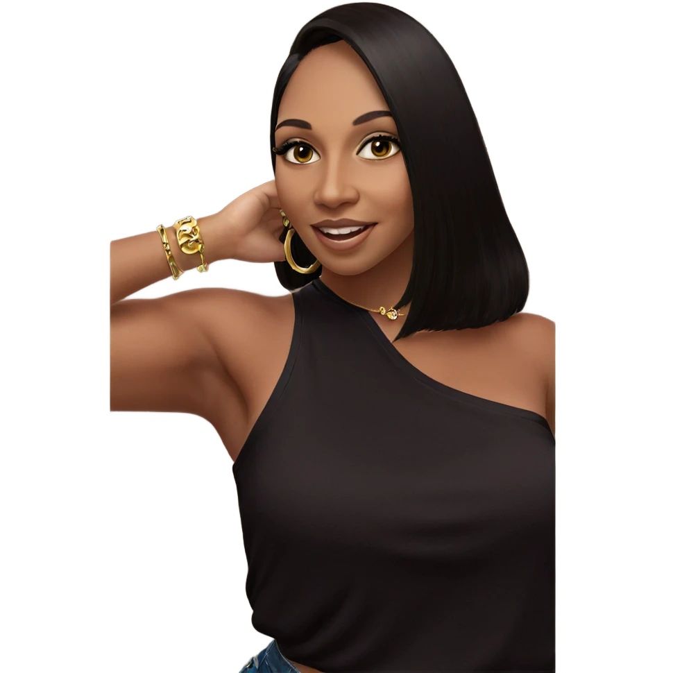 smiling girl with jewelry emoji