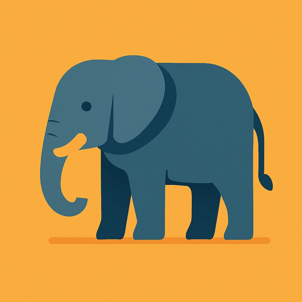 flat design style elephant emoji