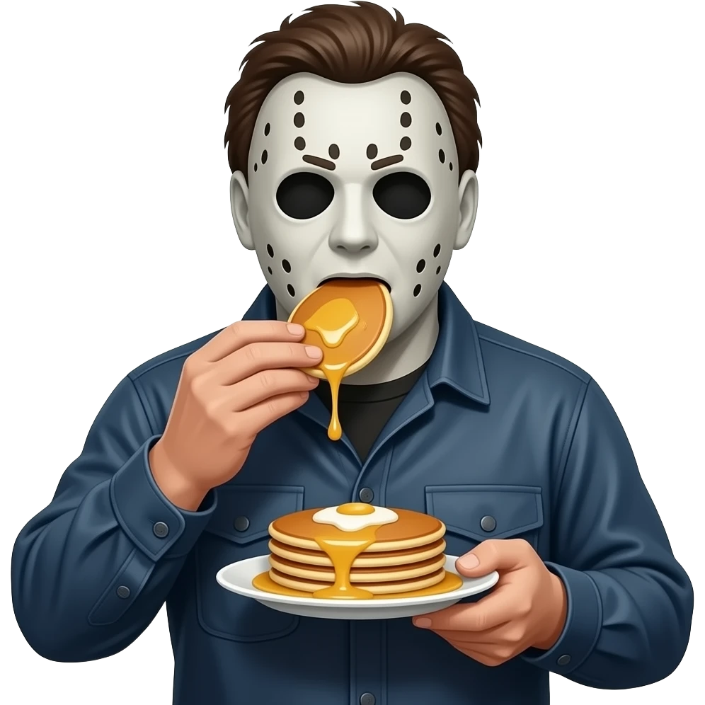 Micheal Myers eating pancakes emoji