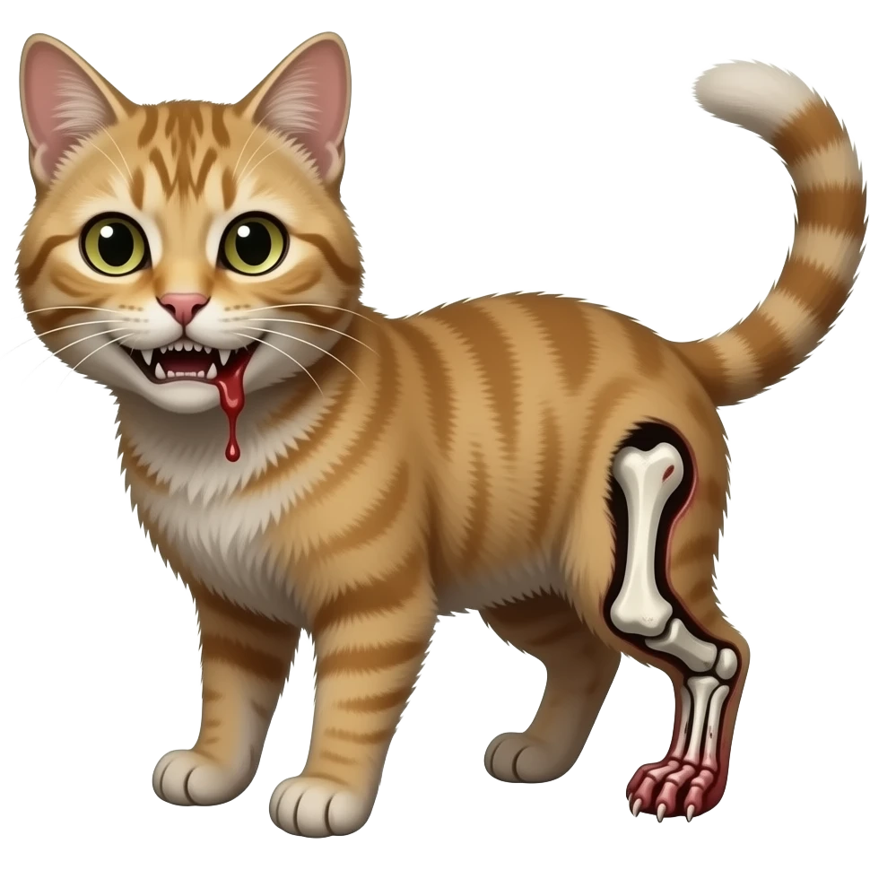 Cat scary corrupted dead dmaged injured skulled emoji