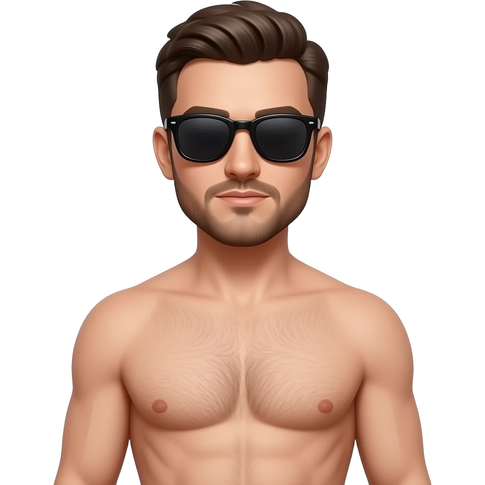 No clothes /man with sunglasses /full length body emoji