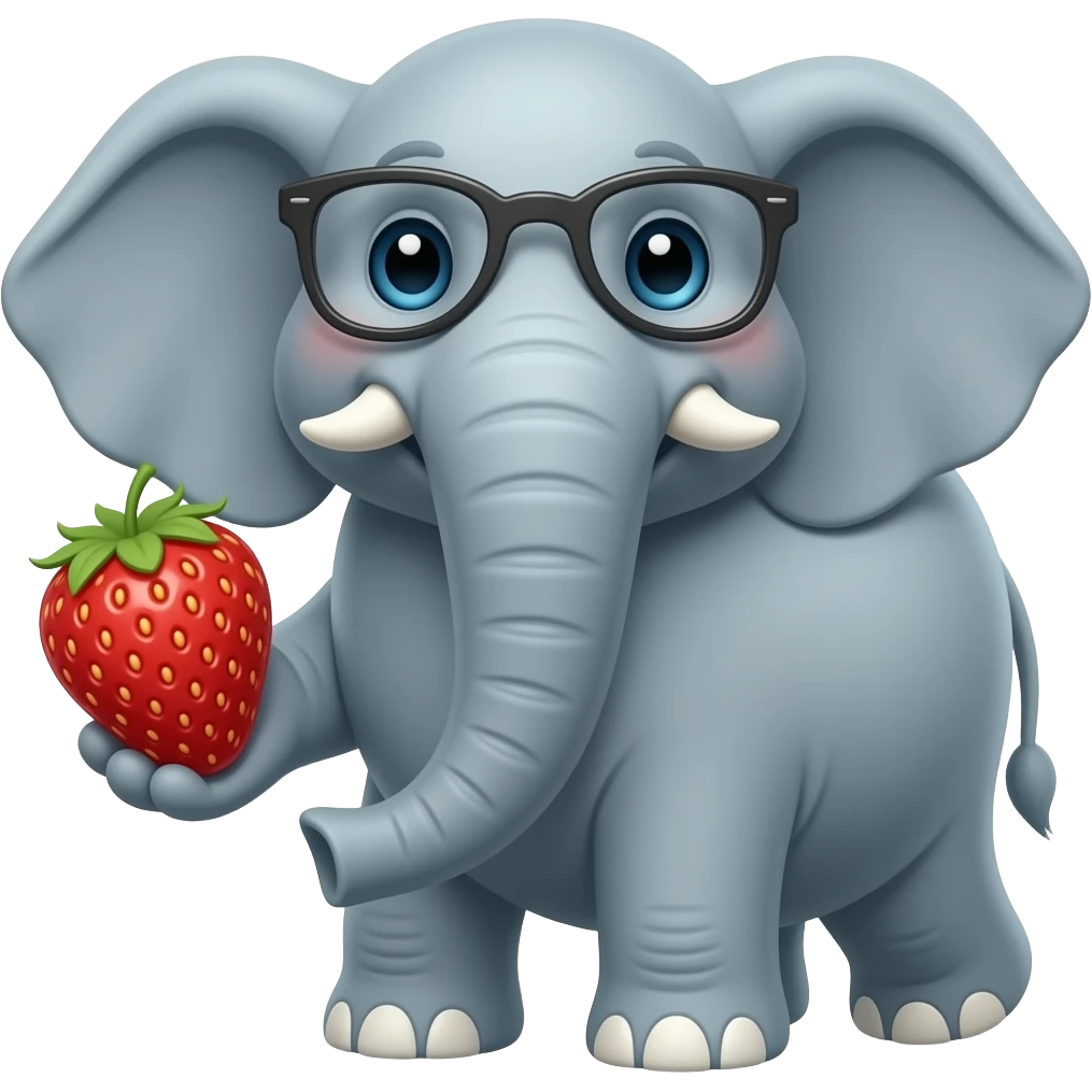 Elefante con fresa emoji