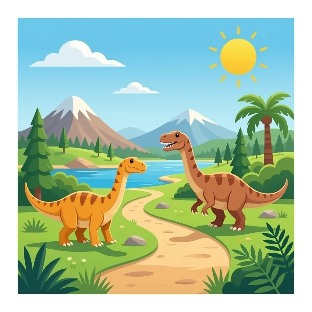 hacme un paisaje de la epoca de los dinosaurios emoji
