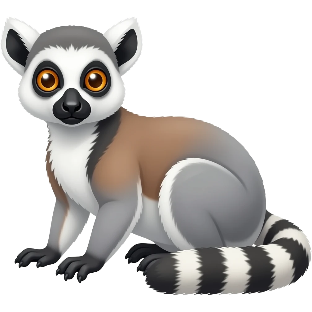 A lemur standing up, and a Lemur laying down emoji