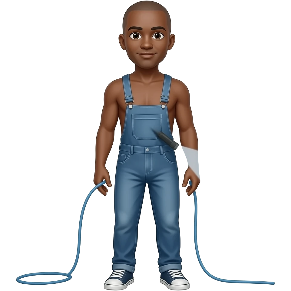 bald head black pressure washing emoji