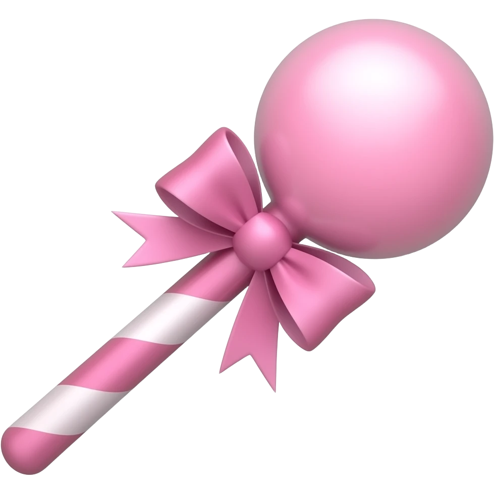 pink wand with ball on end with no bow emoji