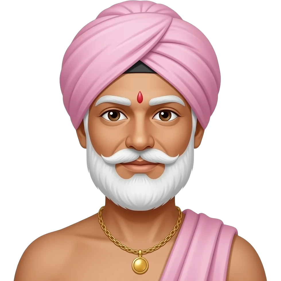 Pagdi lite pink,beard white,color aur whitening,remove shoulder cloth and necklaces emoji