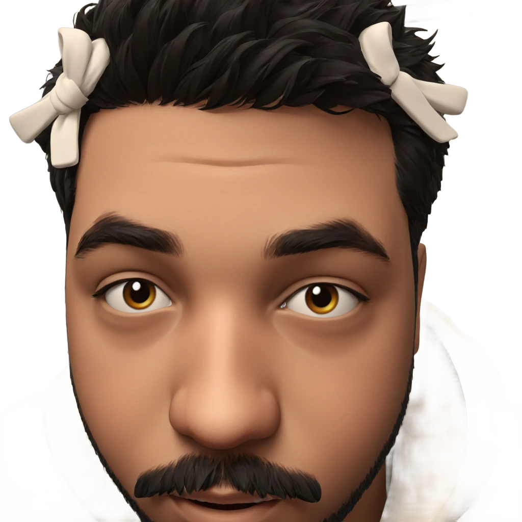 black haired boy with beard emoji