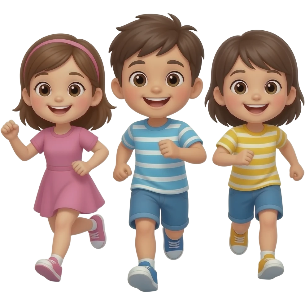 happy kids running around emoji