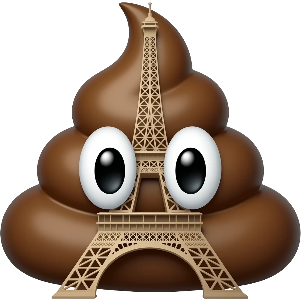 нарисуй эйфелевую башню в форме какашки emoji