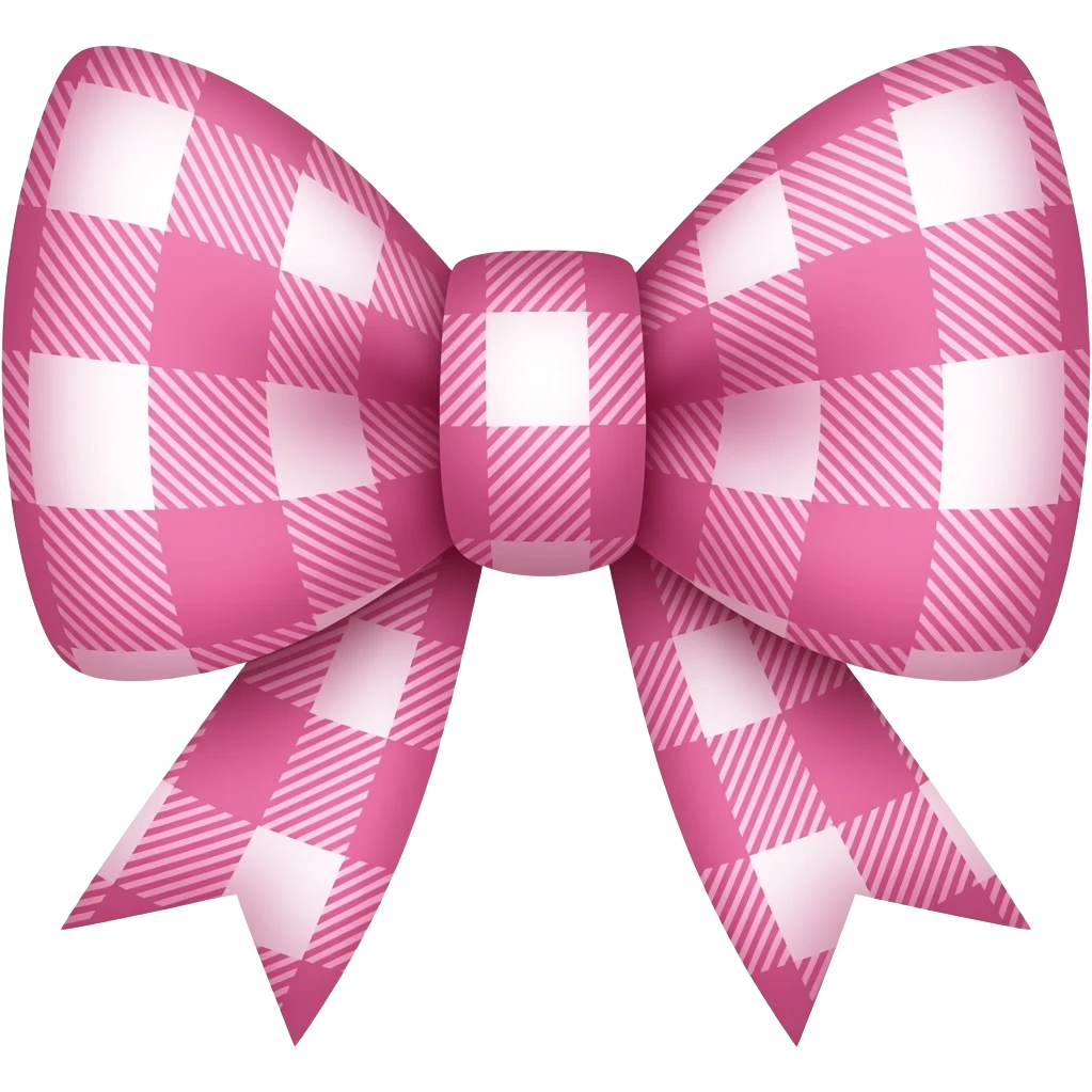 plaid pink bow emoji