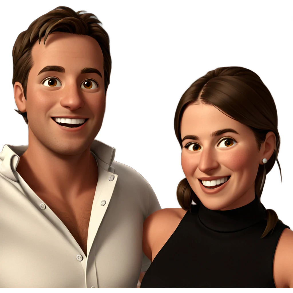 smiling couple in casual attire emoji