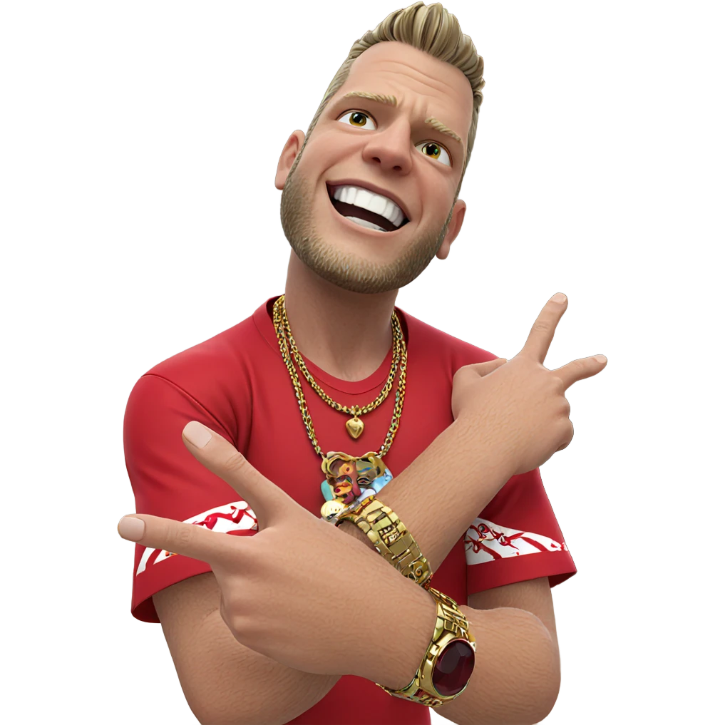 red shirt and jewelry style emoji
