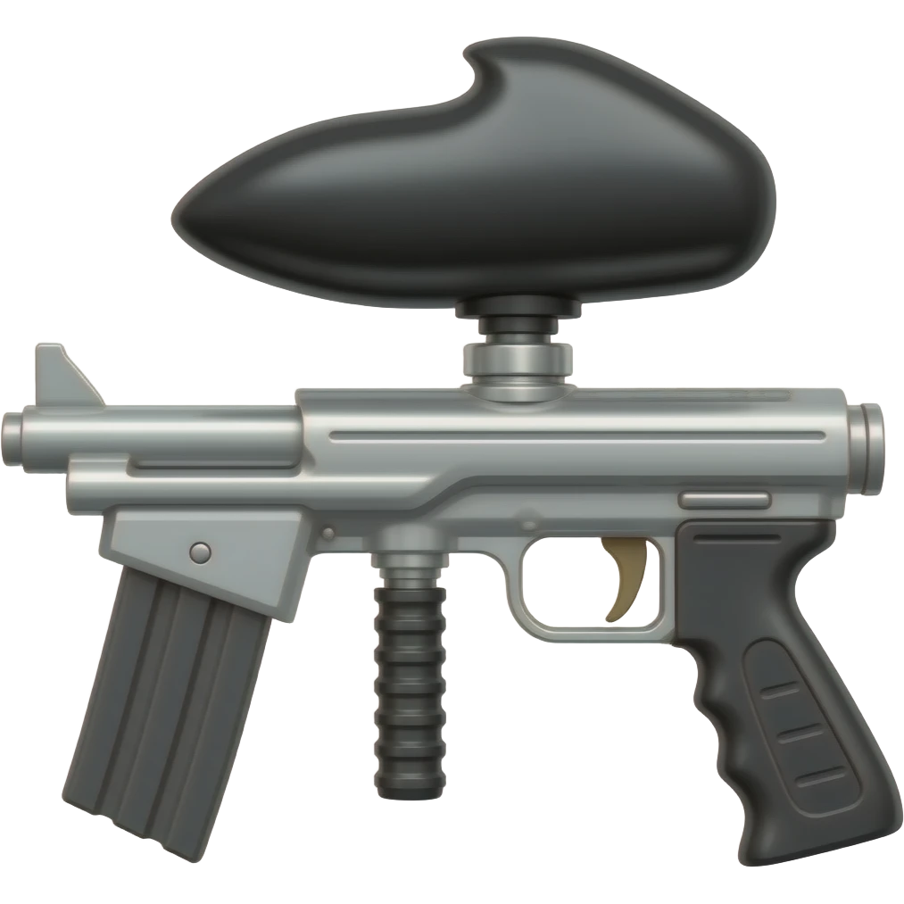 Silver and black with air tank paintball emoji