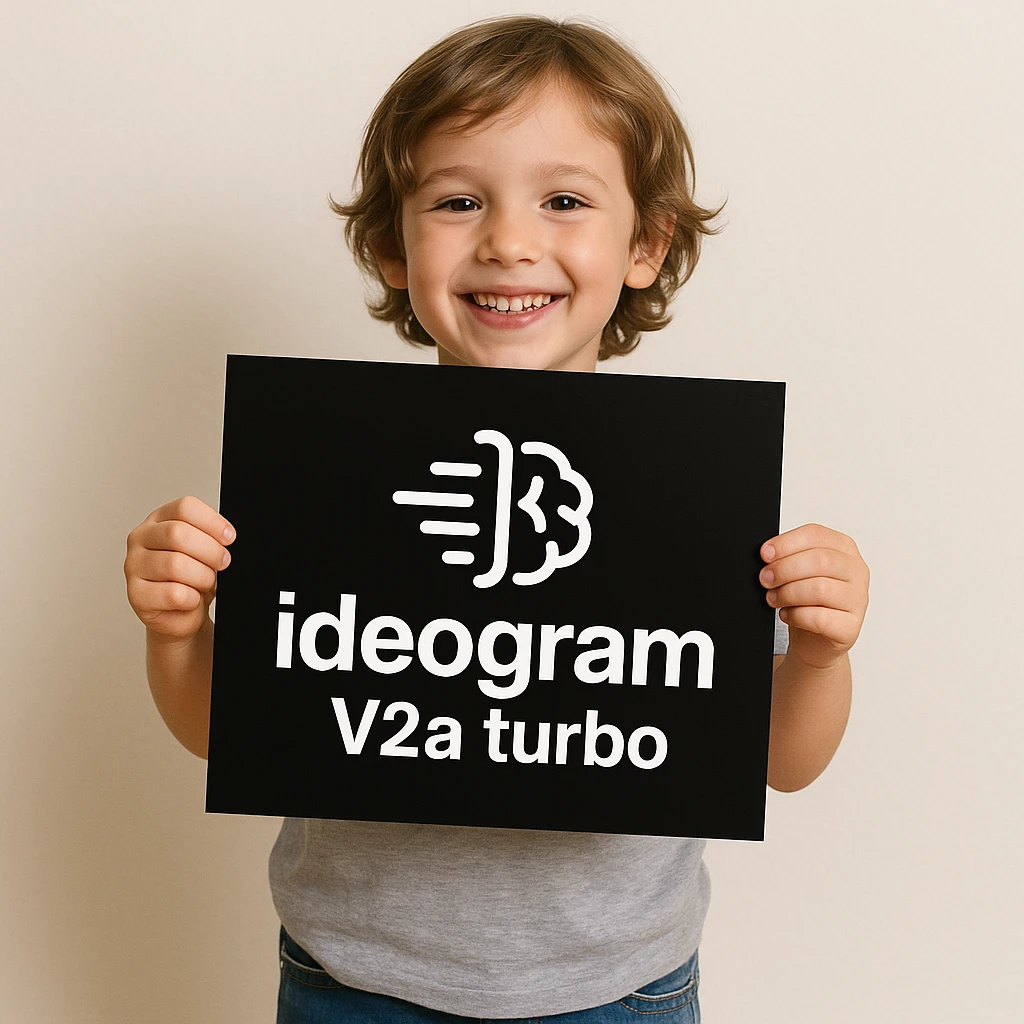 make image of a child holding a poster of this image emoji