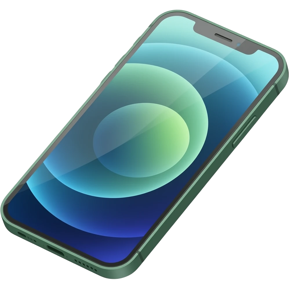 smartphone with a visible screen and a sleek bod The phone’s корпус (body) is designed in a soft olive-green color emoji