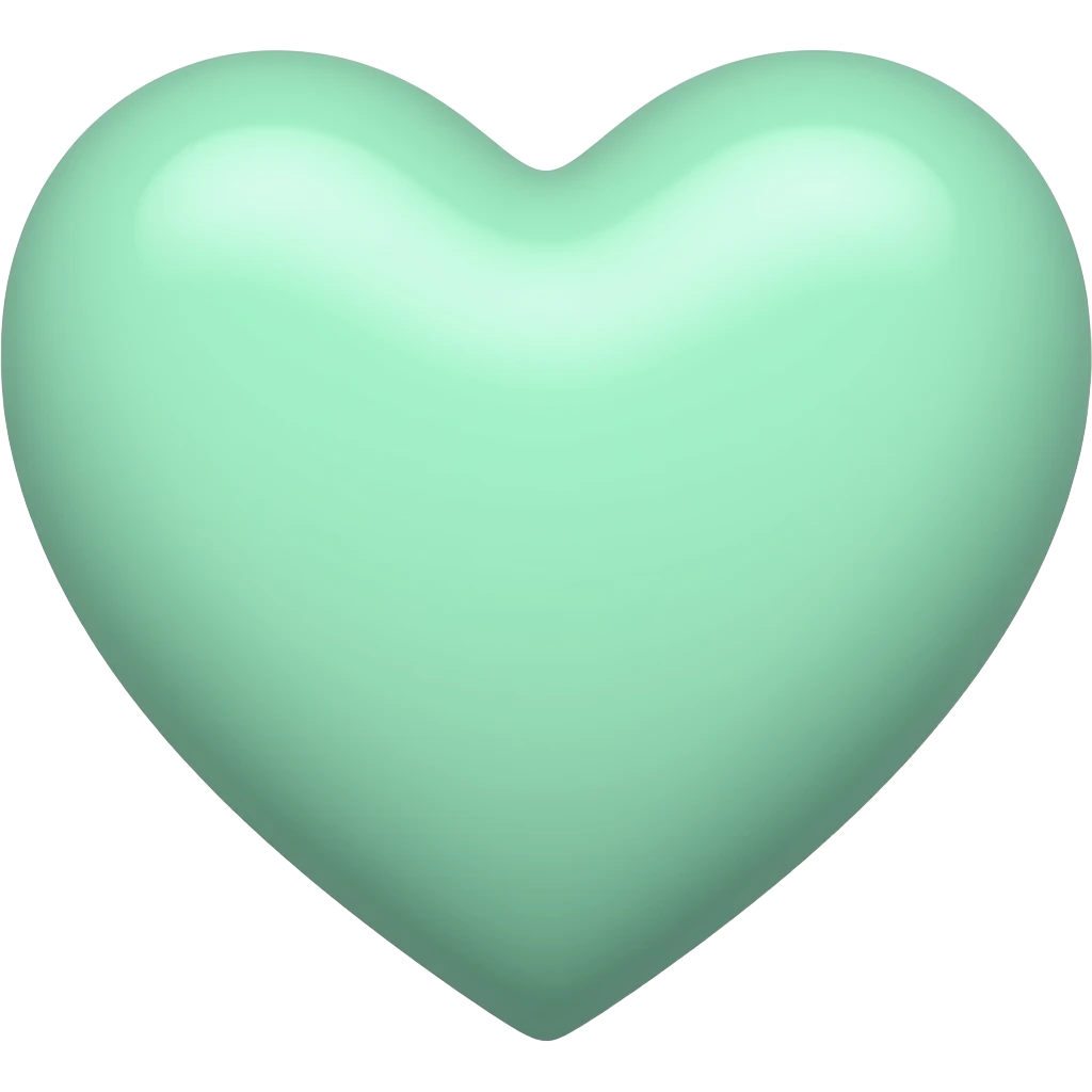 small light mint green heart emoji