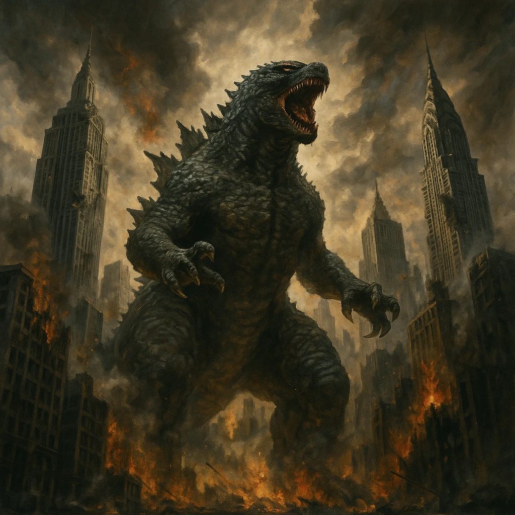 godzilla attackig ny emoji