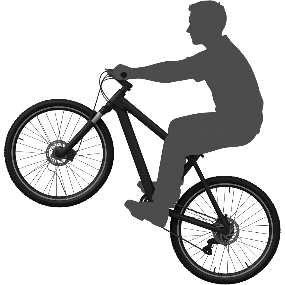 E-bike wheelie black sillohette no person remove extra tire emoji