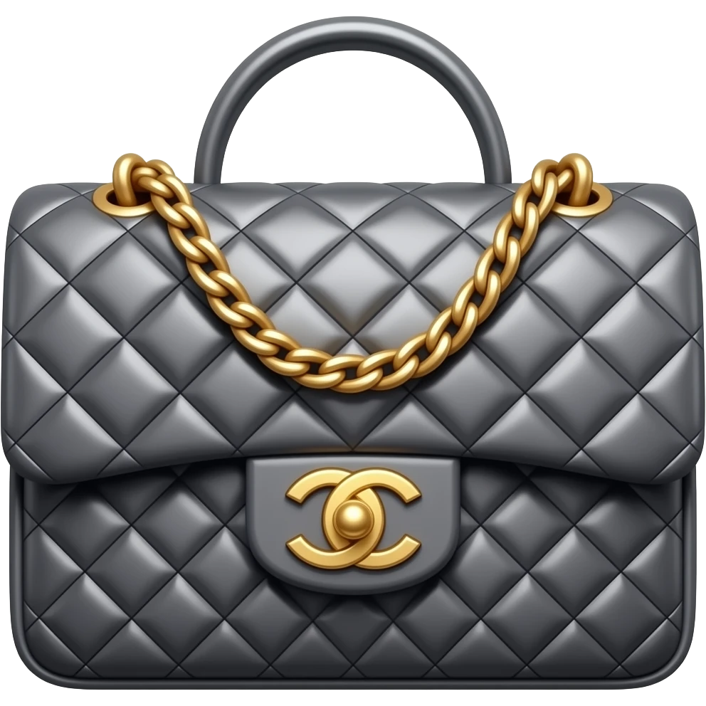 Somewhat realistic Chanel bag in a  comic book style and color scheme, isolated, 3d rendering, high quality, high definition  emoji