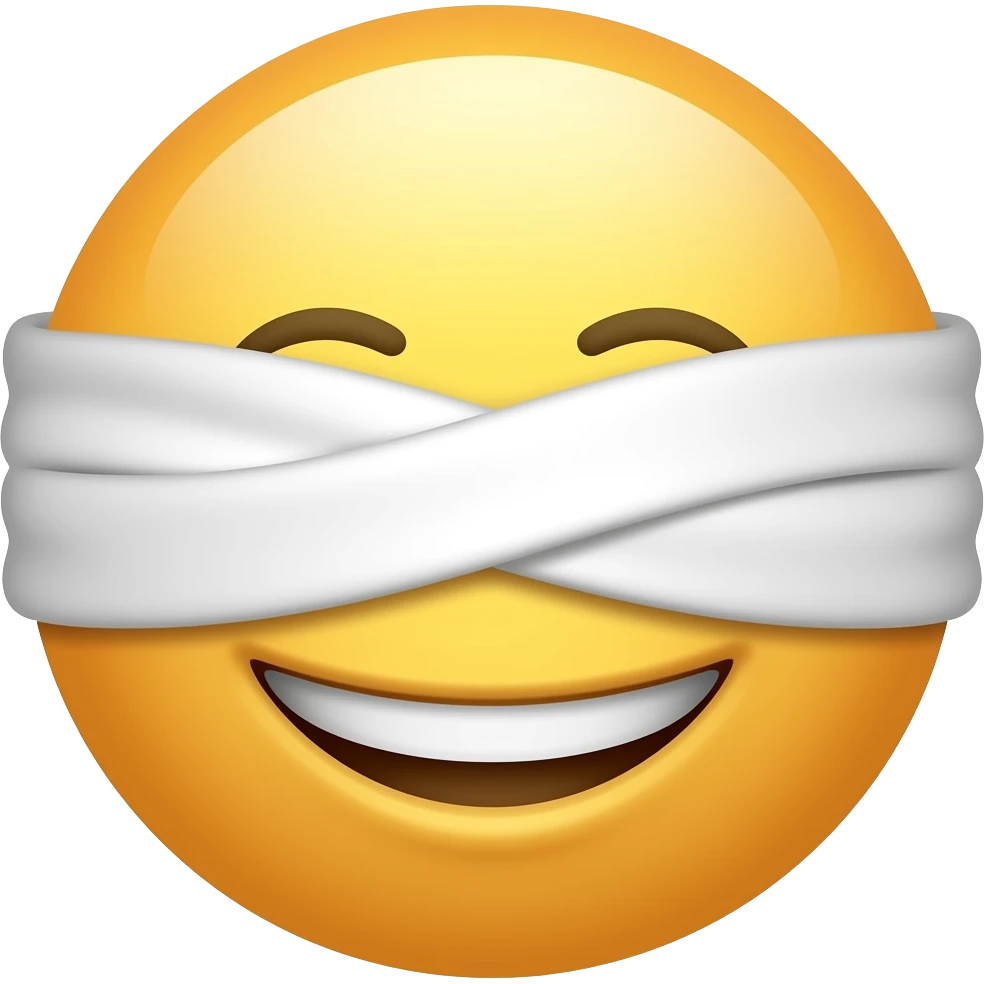 Emoji yang seperti ini🙂 tapi matanya ditutup oleh kain putih emoji