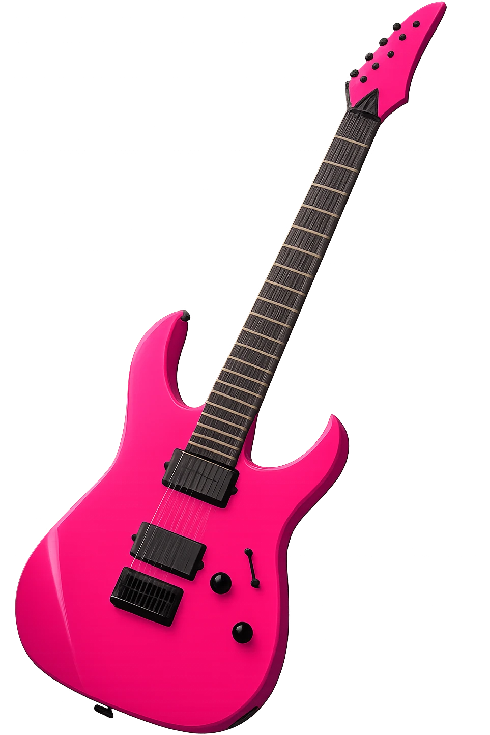 pink electric guitar, trendy emoji