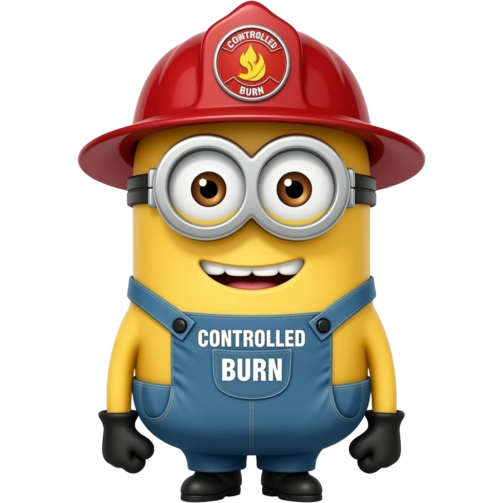 Firefighter minion text Controlled Burn emoji
