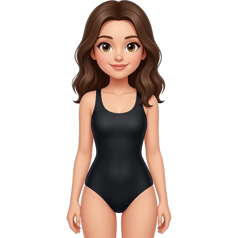 Full body girl wearing black swimsuit emoji