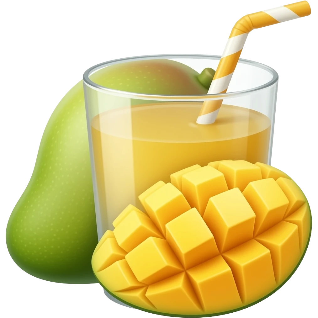 smoothie with mango emoji