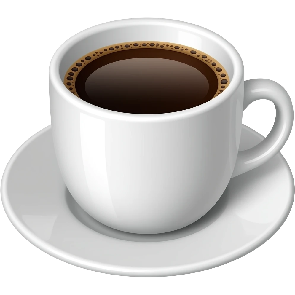 a coffee cup which contain coffee, and a plate below emoji