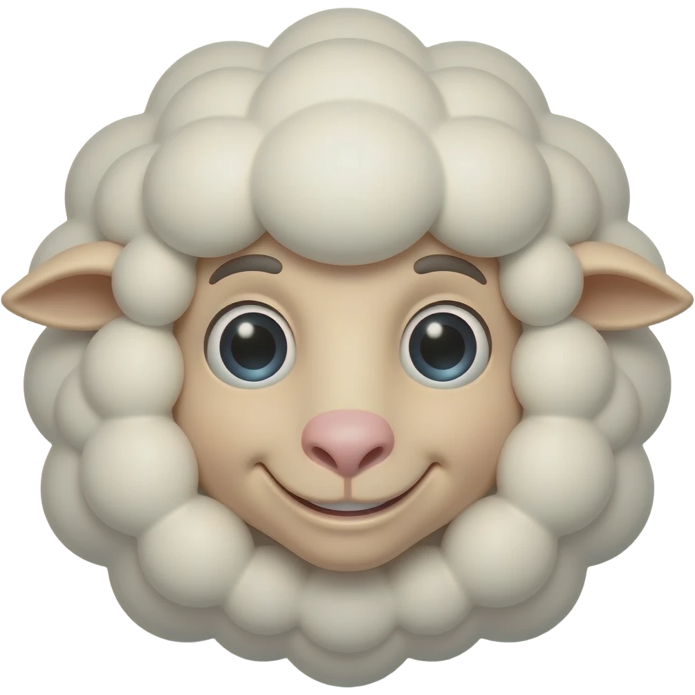 Sheep smiling face emoji